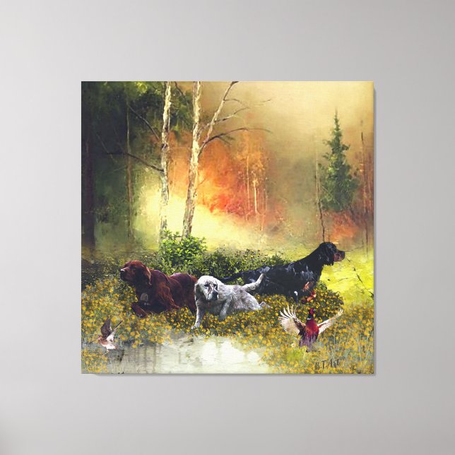 Impressão Em Tela Família Setters (Frente)