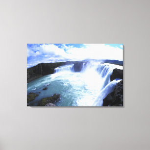 Impressão Em Tela Famosa queda de Jodafoss no Centro-Norte da Islând