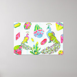 Impressão Em Tela Fancy Peacocks