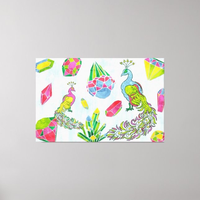 Impressão Em Tela Fancy Peacocks (Frente)
