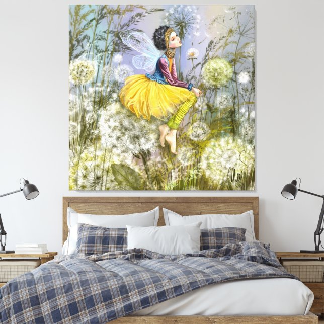 Impressão em Tela Fantasia de Dandelions (Insitu(Quarto))