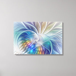 Impressão Em Tela Fantasia Floral, Flor Abstracta Colorida Fractal