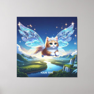 Impressão Em Tela Fantasia, Gato Voador Bonito