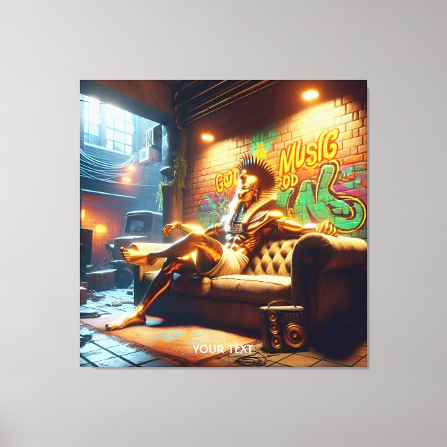 Impressão Em Tela Fantasia, Linda Música de Deus Egípcia. (Frente)