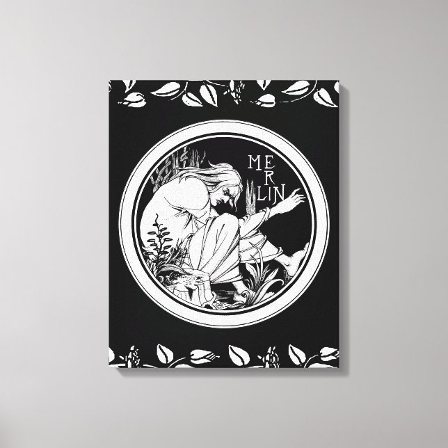 Impressão Em Tela Fantasia Merlin Art Nouveau (Frente)