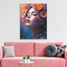 Impressão Em Tela Fantasia Princesa Fada Flor Colorida e Bonita