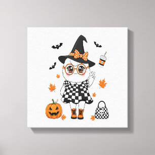 Impressão Em Tela Fantasma de Halloween Fofo