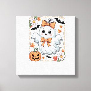 Impressão Em Tela Fantasma de Renda Assustador Halloween