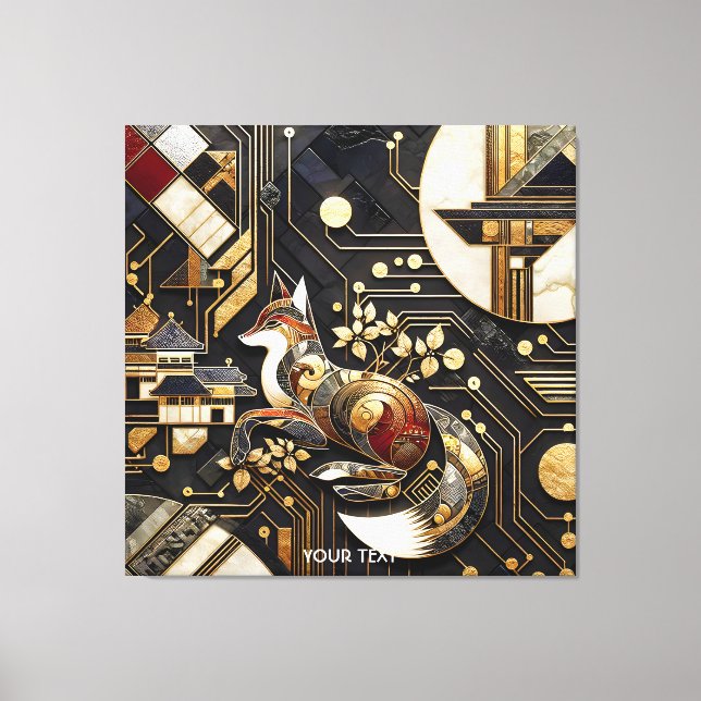 Impressão Em Tela Fantasy Abstrato Fox Art (Frente)