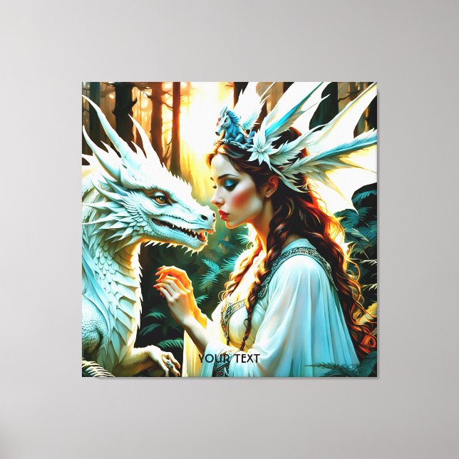 Impressão Em Tela Fantasy - Bonita Dragão Bebê (Frente)