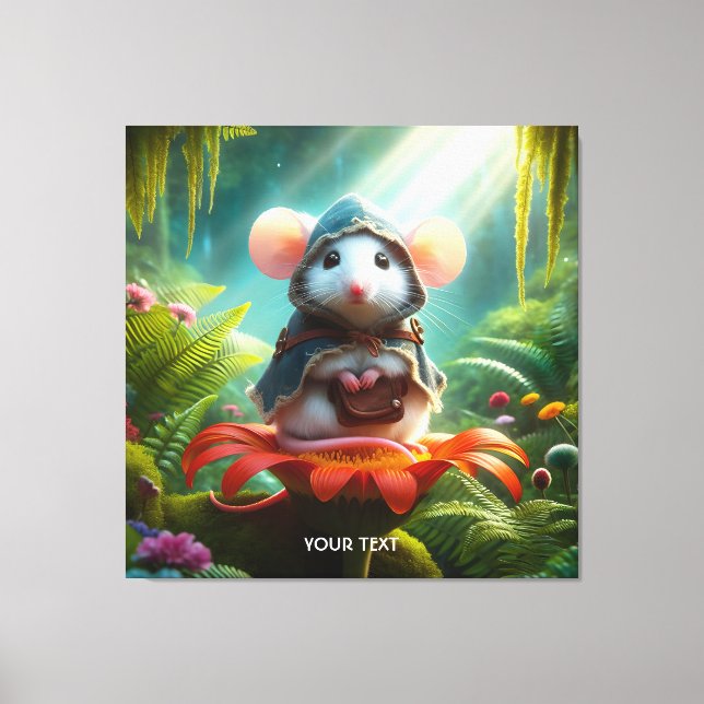 Impressão Em Tela Fantasy - Chapéu Flor do Mouse (Frente)