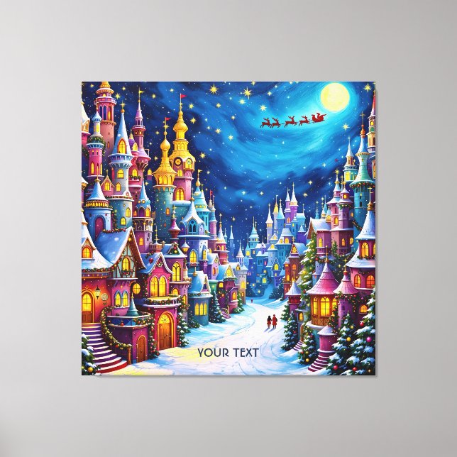 Impressão Em Tela Fantasy - Cidade da Véspera de Natal (Frente)