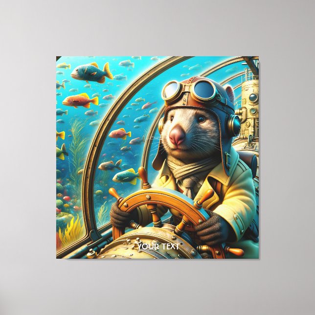 Impressão Em Tela Fantasy Cut Wombat Pilot Underwater (Frente)