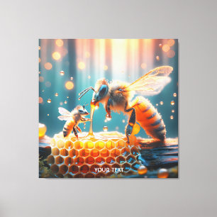 Impressão Em Tela Fantasy Cute Bees Mamãe Baby