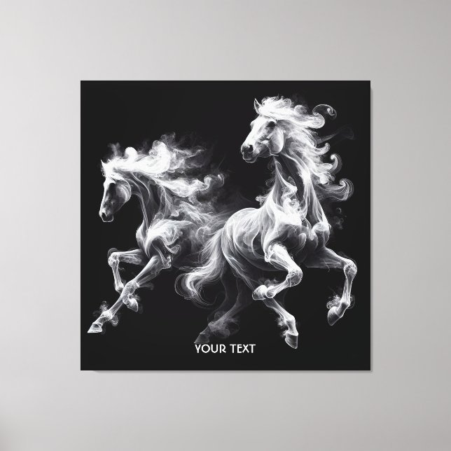Impressão Em Tela Fantasy Cute Horses Smoke Ascent (Frente)