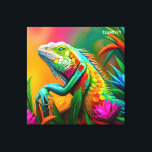 Impressão Em Tela Fantasy Cute Iguana Art Deco Style<br><div class="desc">Estilo de Deco de Arte Iguana Fantasy. Perfeito Como Presente De Aniversário Ou Para Qualquer Tipo De Partido</div>
