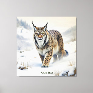 Impressão Em Tela Fantasy Cute Lynx Winter Snow