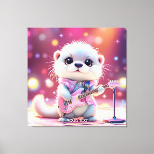 Impressão Em Tela Fantasy Cute Otter Pop Star