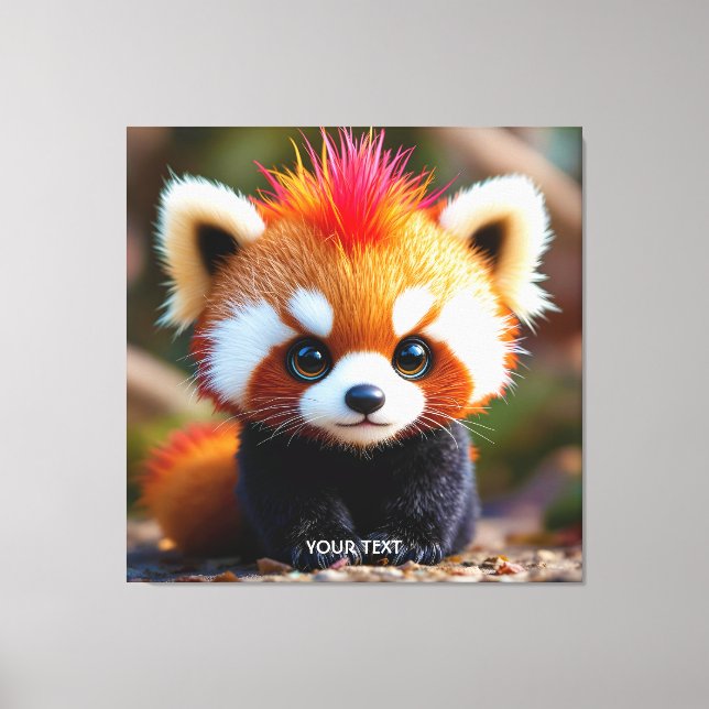 Impressão Em Tela Fantasy Cute Panda Red Hai (Frente)