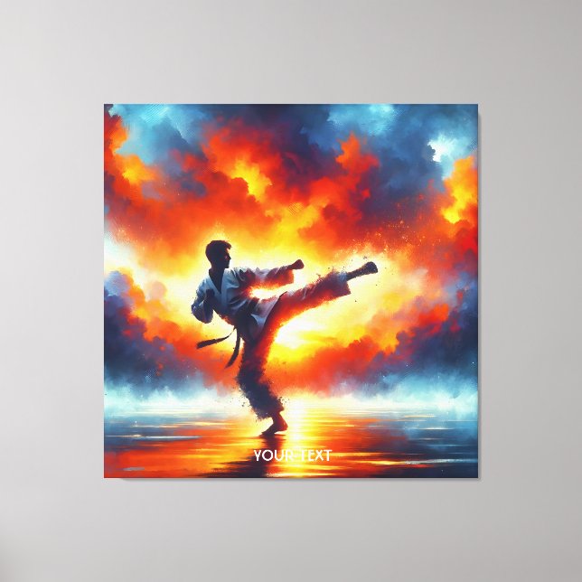 Impressão Em Tela Fantasy Cute Sunset Karate Fighter (Frente)