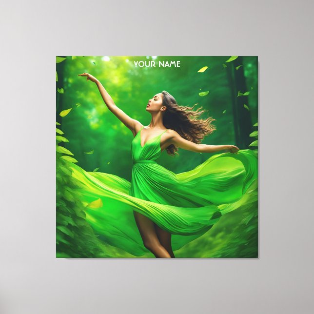 Impressão Em Tela Fantasy Cute Vivid Girl Primavera Forest (Frente)