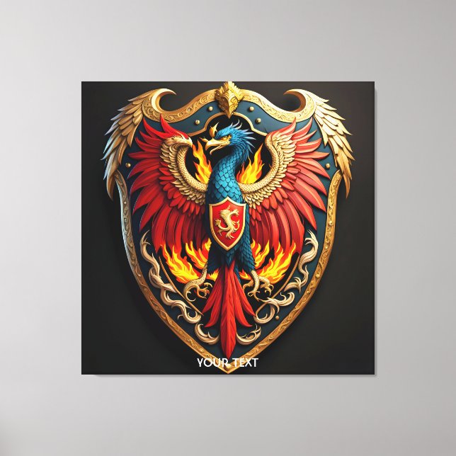 Impressão Em Tela Fantasy Cute Vivid Phoenix Fire Shield (Frente)