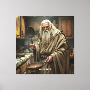 Impressão Em Tela Fantasy Cute Wizard Frying Pan
