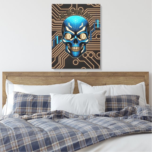 Impressão Em Tela Fantasy Design | Crypto Btc | Motivation | Blue (Insitu(Quarto))