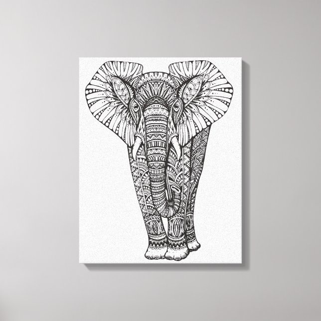 Impressão Em Tela Fantasy - Elephant Doodle 6 (Frente)