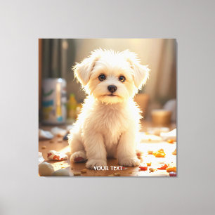 Impressão Em Tela Fantasy Feliz Feliz Maltês Puppy