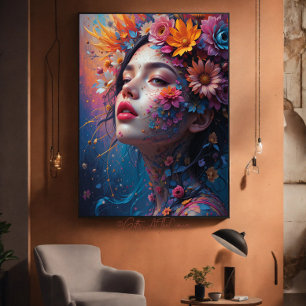 Impressão Em Tela Fantasy Linda Fada Colorida Princesa