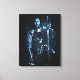 Impressão Em Tela Fantasy Medieval Warrior Em Ilustração Armada