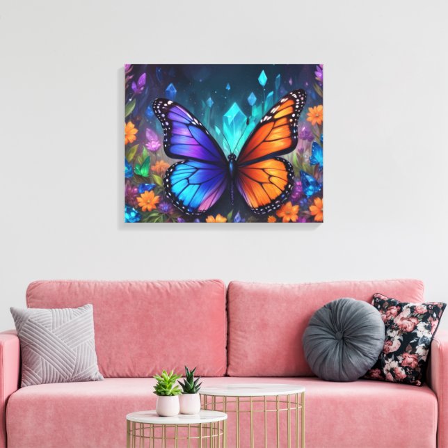 Impressão Em Tela Fantasy Primavera Garden Crystals Monarfly (Insitu(Sala de estar))