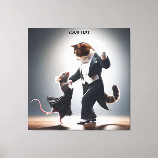 Impressão Em Tela Fantasy - Rato de gato bonito Tango (Frente)