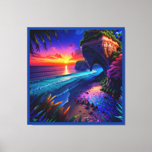 Impressão Em Tela Fantasy Tropical Beach Four