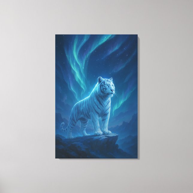 Impressão Em Tela Fantasy White Tiger – Mystic Aura Series (Frente)