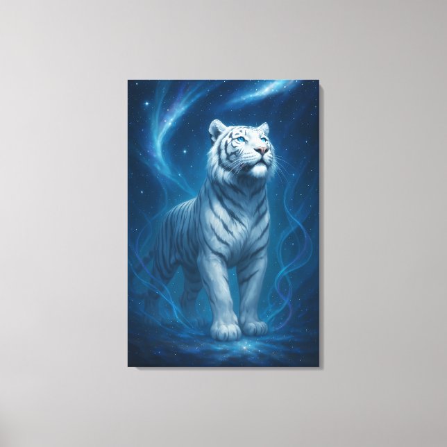 Impressão Em Tela Fantasy White Tiger – Mystic Aura Series (Frente)