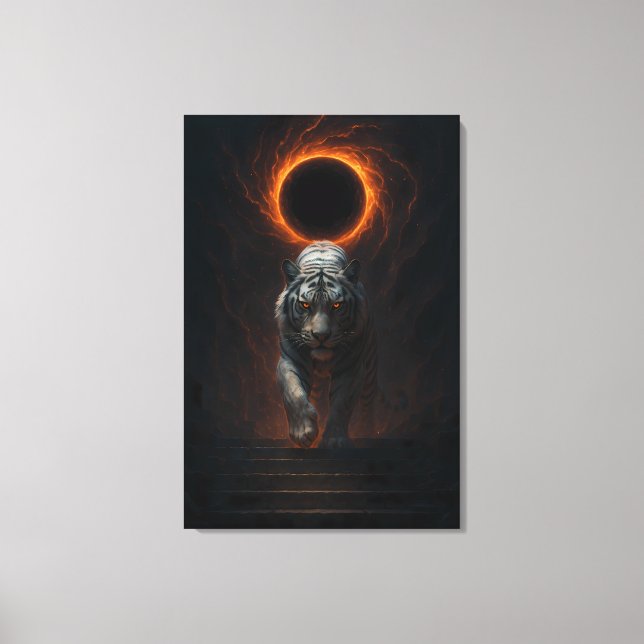 Impressão Em Tela Fantasy White Tiger – Mystic Aura Series (Frente)