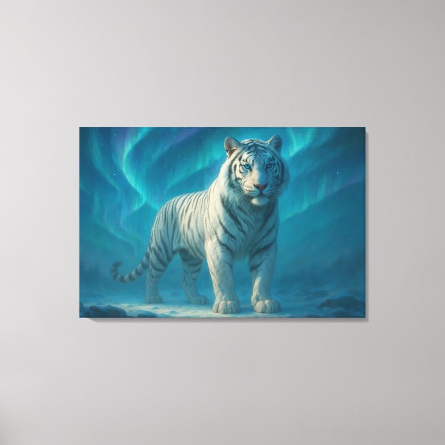 Impressão Em Tela Fantasy White Tiger – Mystic Aura Series | ManJian (Frente)