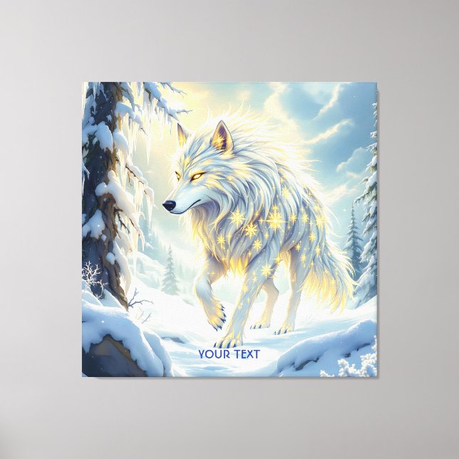 Impressão Em Tela Fantasy White Wolf Winter (Frente)