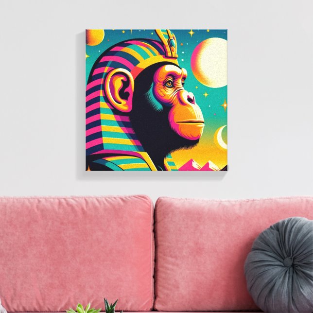 Impressão Em Tela Faraó Chimpanzé Tut 3 (Insitu(Sala de estar))