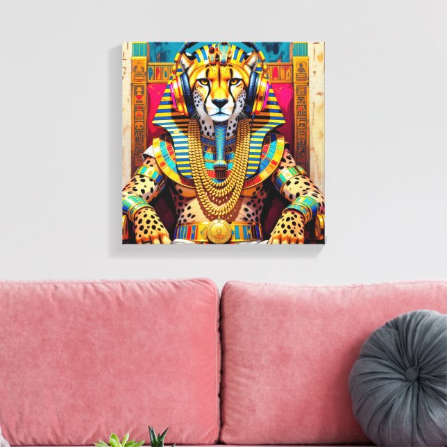 IMPRESSÃO EM TELA FARAÓ TUT-CHEETAH (Insitu(Sala de estar))