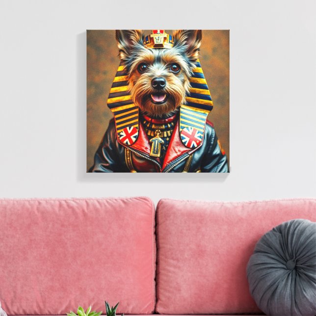 IMPRESSÃO EM TELA FARAÓ TUT-YORKSHIRE TERRIER 3 (Insitu(Sala de estar))