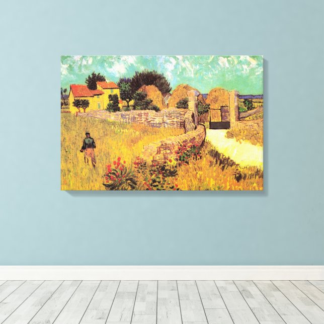 Impressão Em Tela Farmhouse in Provence por Vincent van Gogh (Insitu(piso de madeira))