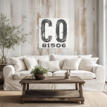 Impressão Em Tela Farmhouse Russe State Zip Code Colorado<br><div class="desc">Este sinal rústico é uma maneira simples de mostrar seu amor por casa. O CEP pode ser personalizado com qualquer CEP no estado. Faz um presente de excelente. Criado pela imprensa simplesmente de farmácia.</div>