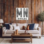 Impressão Em Tela Farmhouse Russe State Zip Code Minnesota<br><div class="desc">Este sinal rústico é uma maneira simples de mostrar seu amor por casa. O CEP pode ser personalizado com qualquer CEP no estado. Faz um presente de excelente. Criado pela imprensa simplesmente de farmácia.</div>