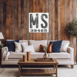 Impressão Em Tela Farmhouse Russe State Zip Code Mississippi<br><div class="desc">Este sinal rústico é uma maneira simples de mostrar seu amor por casa. O CEP pode ser personalizado com qualquer CEP no estado. Faz um presente de excelente. Criado pela imprensa simplesmente de farmácia.</div>