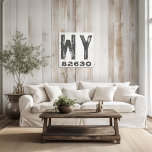 Impressão Em Tela Farmhouse Russe State Zip Code Wyoming<br><div class="desc">Este sinal rústico é uma maneira simples de mostrar seu amor por casa. O CEP pode ser personalizado com qualquer CEP no estado. Faz um presente de excelente. Criado pela imprensa simplesmente de farmácia.</div>