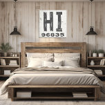 Impressão Em Tela Farmhouse Rustic State Código Zip Hawaii<br><div class="desc">Este sinal rústico é uma maneira simples de mostrar seu amor por casa. O CEP pode ser personalizado com qualquer CEP no estado. Faz um presente de excelente. Criado pela imprensa simplesmente de farmácia.</div>