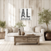 Farmhouse Rustic State Zip Code Alabama